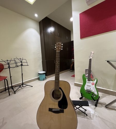 acoustic and electronic guitar
